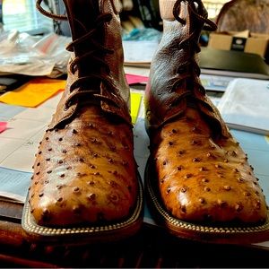 HAND MADE FULL QUILL OSTRICH BOOTS